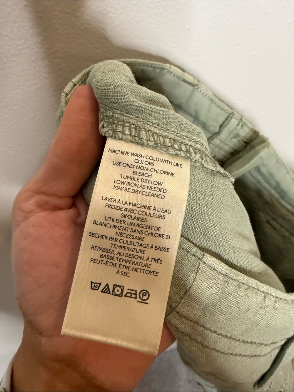 Anthropologie Pilcro Beach Cargo Trousers in green size 26 linen blend - Picture 9 of 10